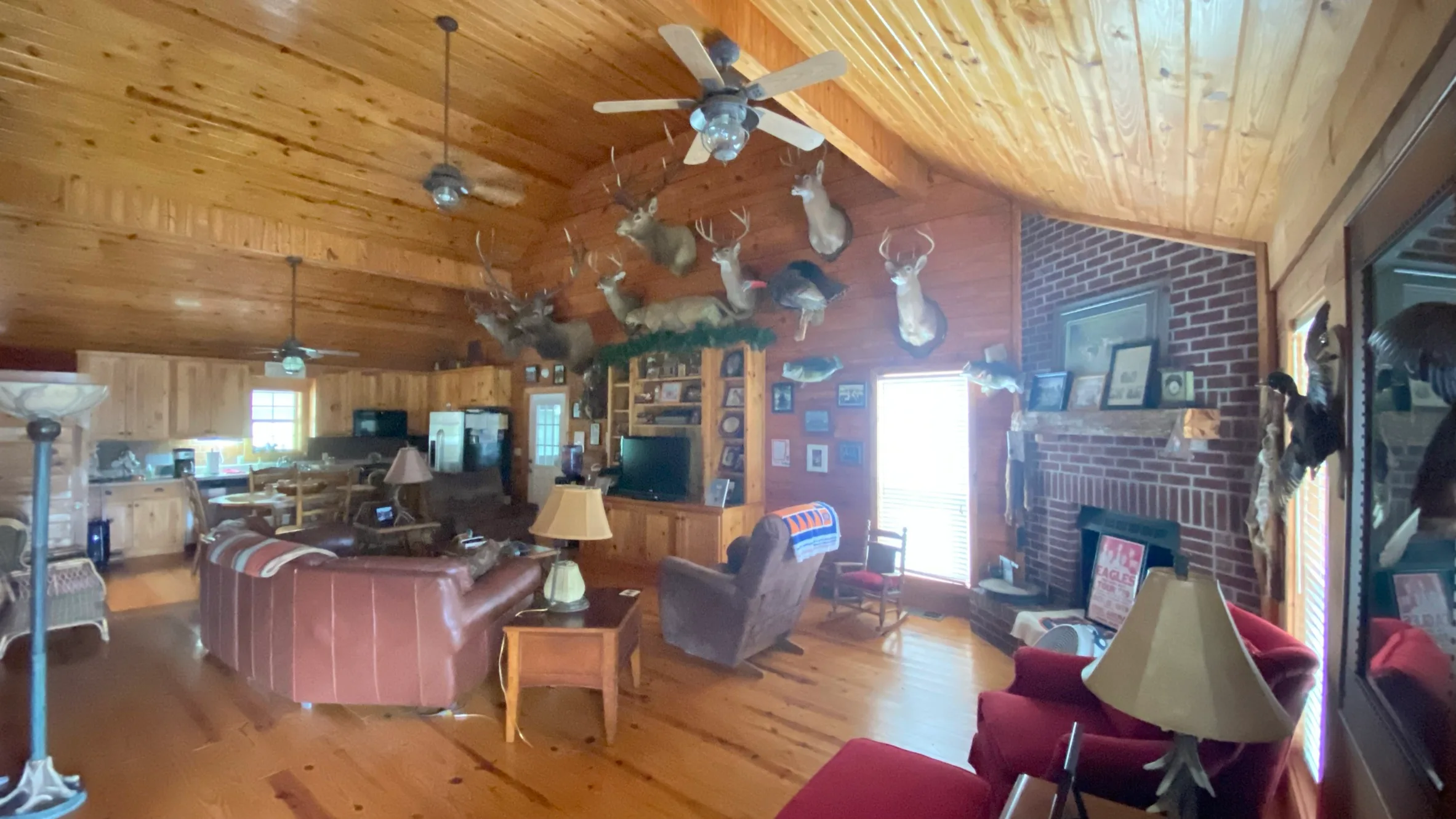 Living area with fireplace